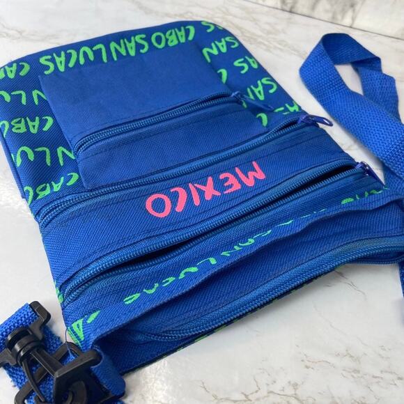 90's Cabo San Lucas Blue Retro Travel Satchel - Picture 2 of 3